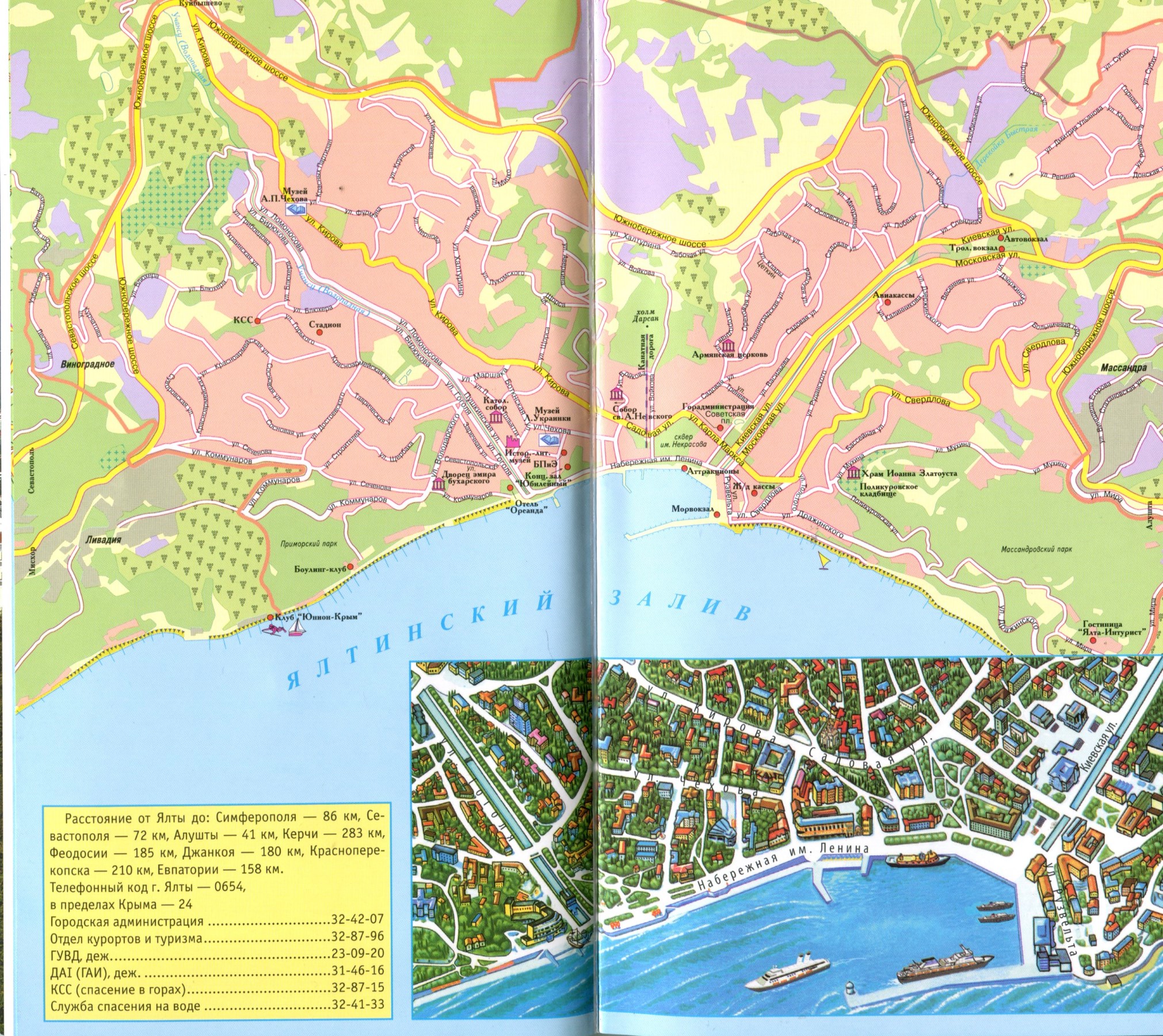 Карта ялты с улицами и домами подробно смотреть онлайн бесплатно